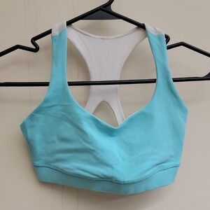 Lululemon Athletica Light Blue and White Sports Bra